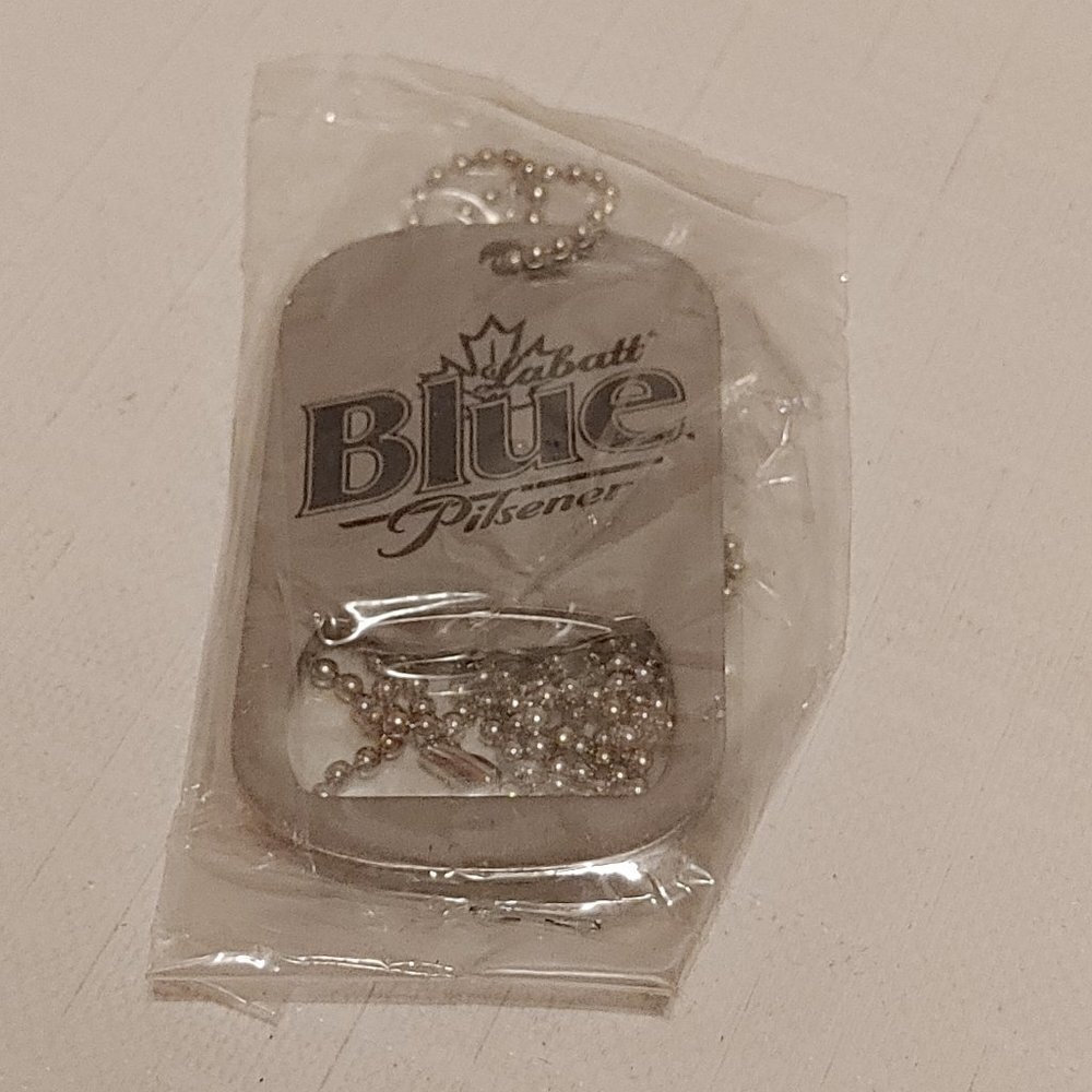 Labatt Blue Pilsner Dog Tag Bottle Opener NIP